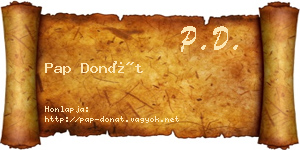 Pap Donát névjegykártya